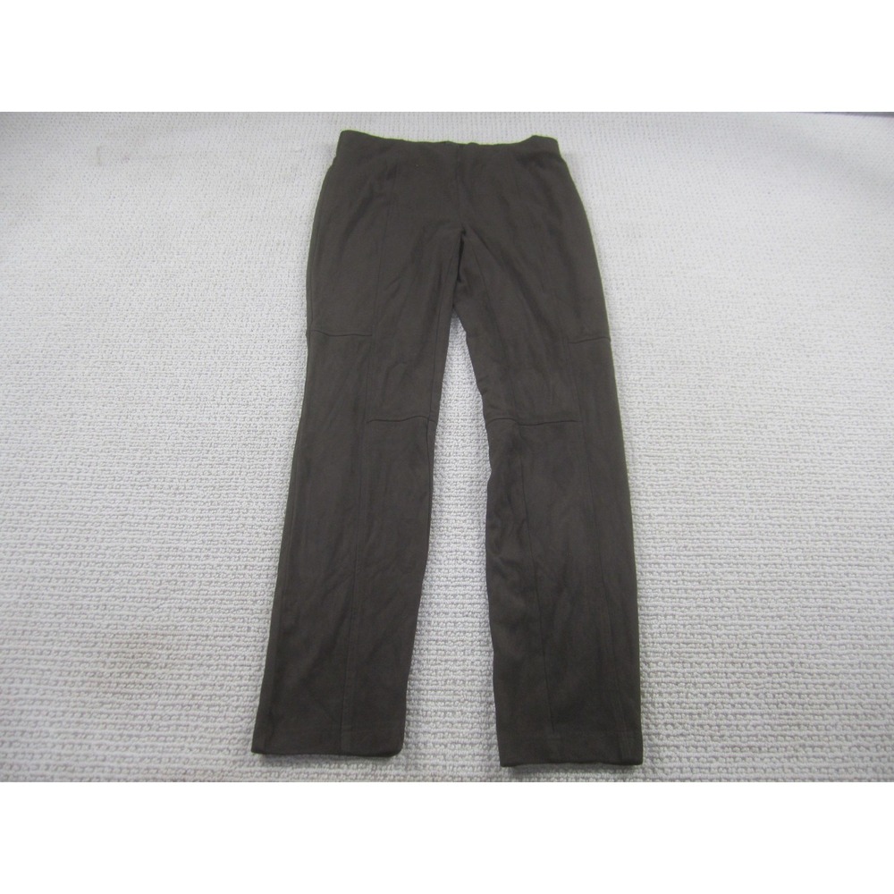 Renuar Pants Womens 8 Brown Pull-On Stretch Straight Leg Suede Look Dressy Soft